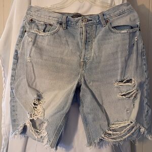 Abercrombie & Fitch Light Blue High Rise Shorts